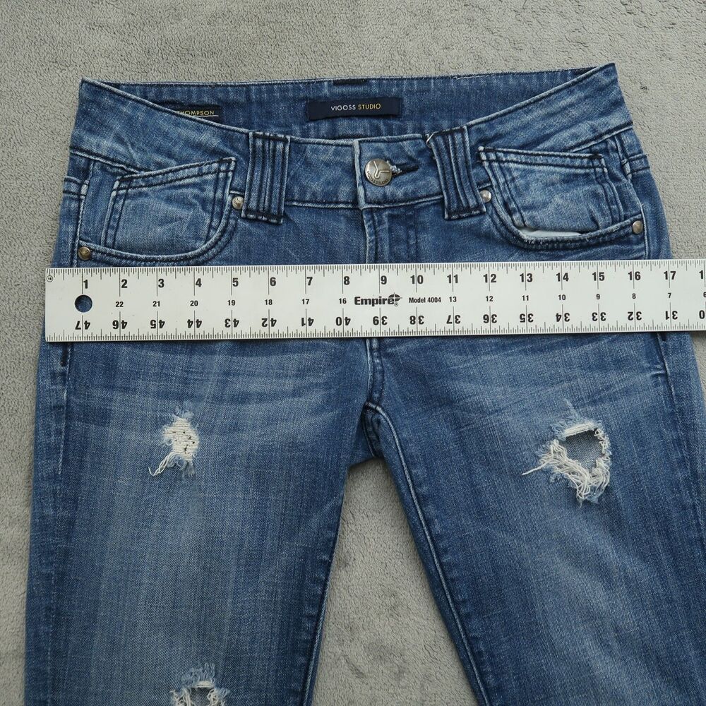 VIGOSS Studio Jeans Women's 3/4 Low-Rise Thompson Skinny 29" Inseam Distressed - Picture 8 of 16